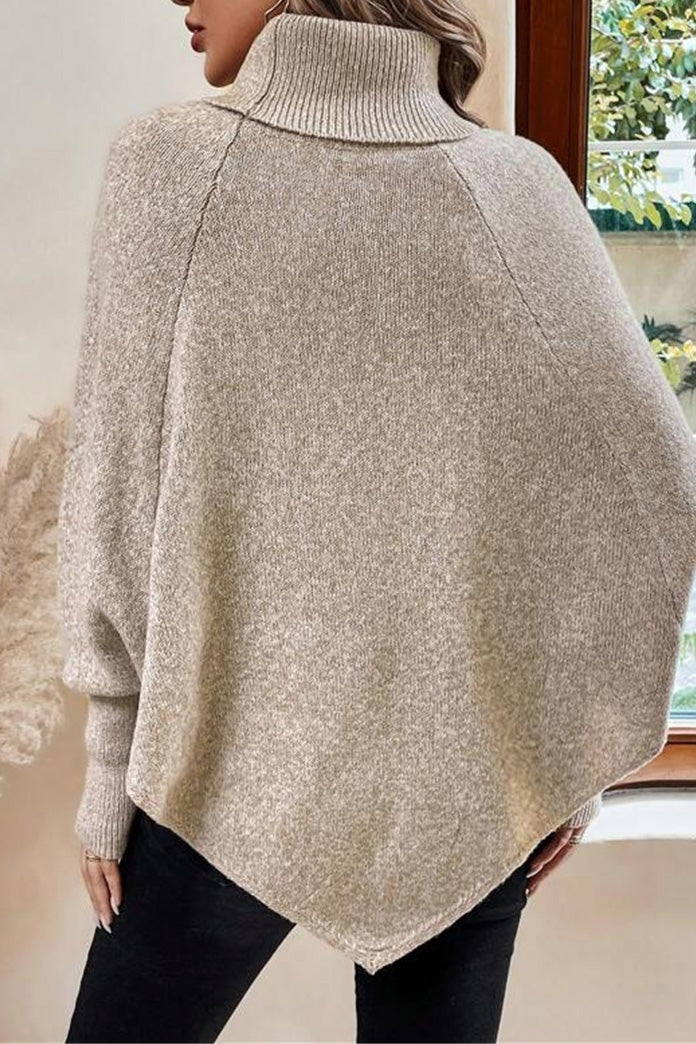 Cape Sweater with Turtleneck