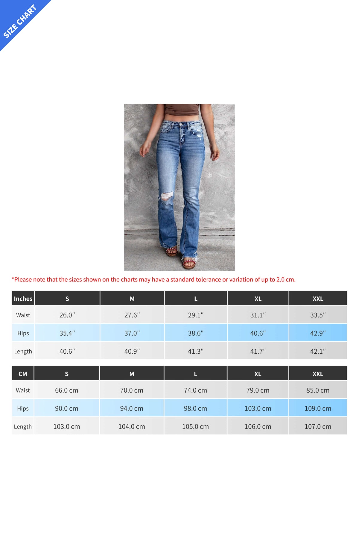 High Waist Distressed Raw Hem Flare Jeans