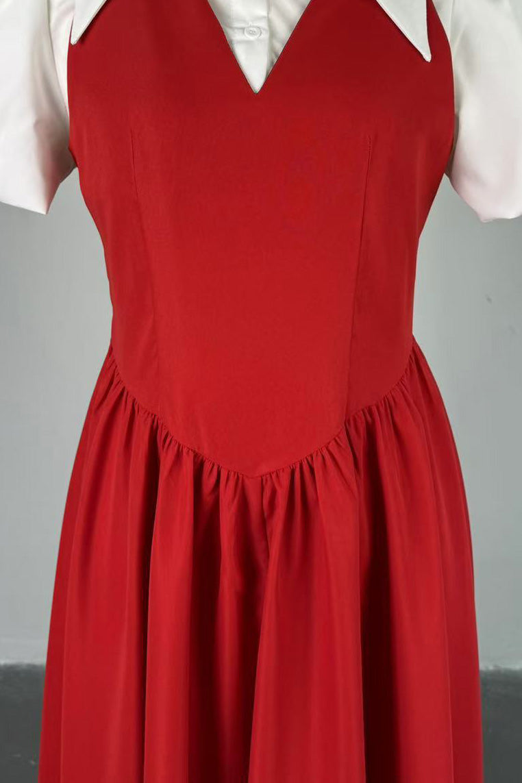 Faux Two-Piece Midi Dress