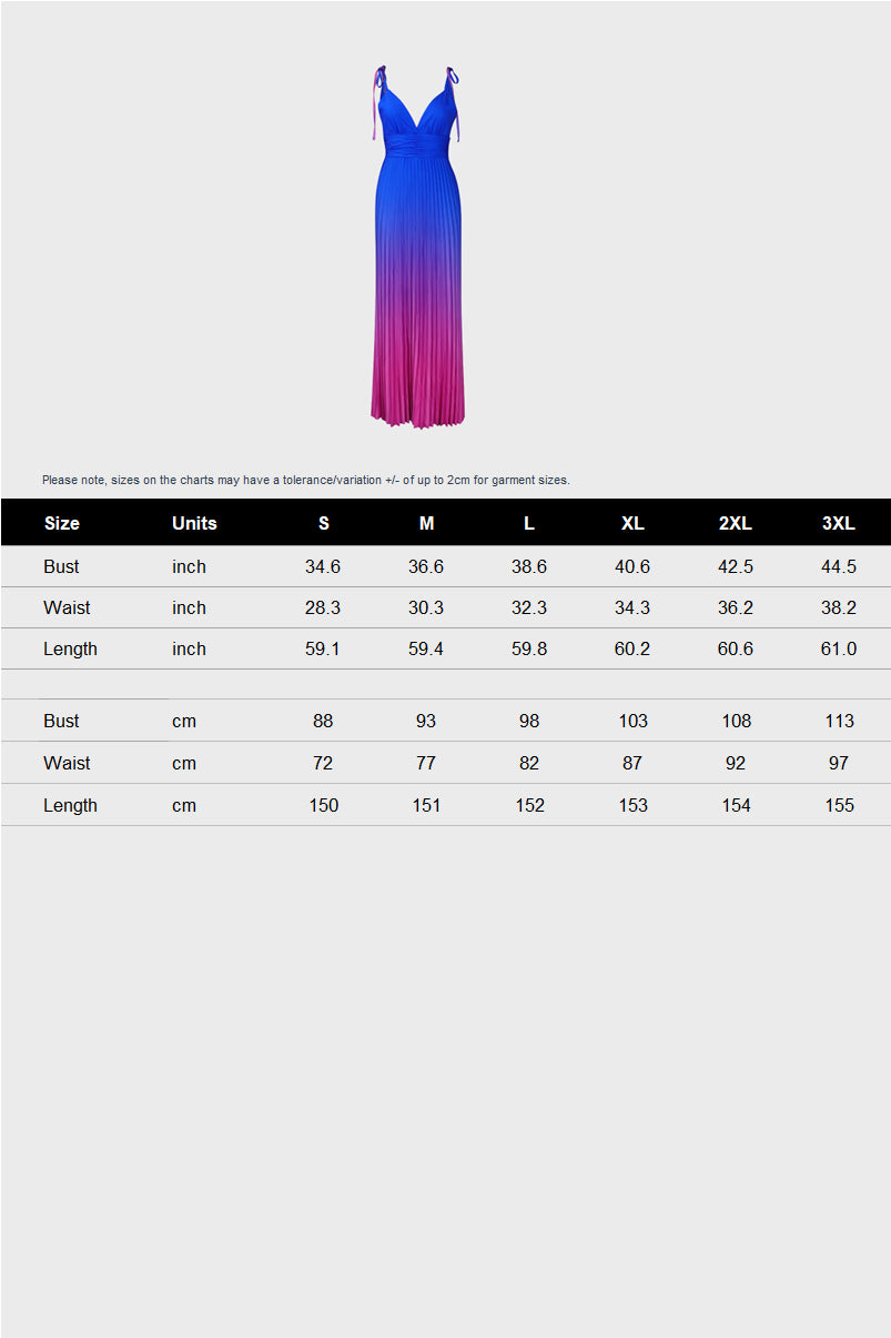Sleeveless V-neck Pleated Maxi Dress
