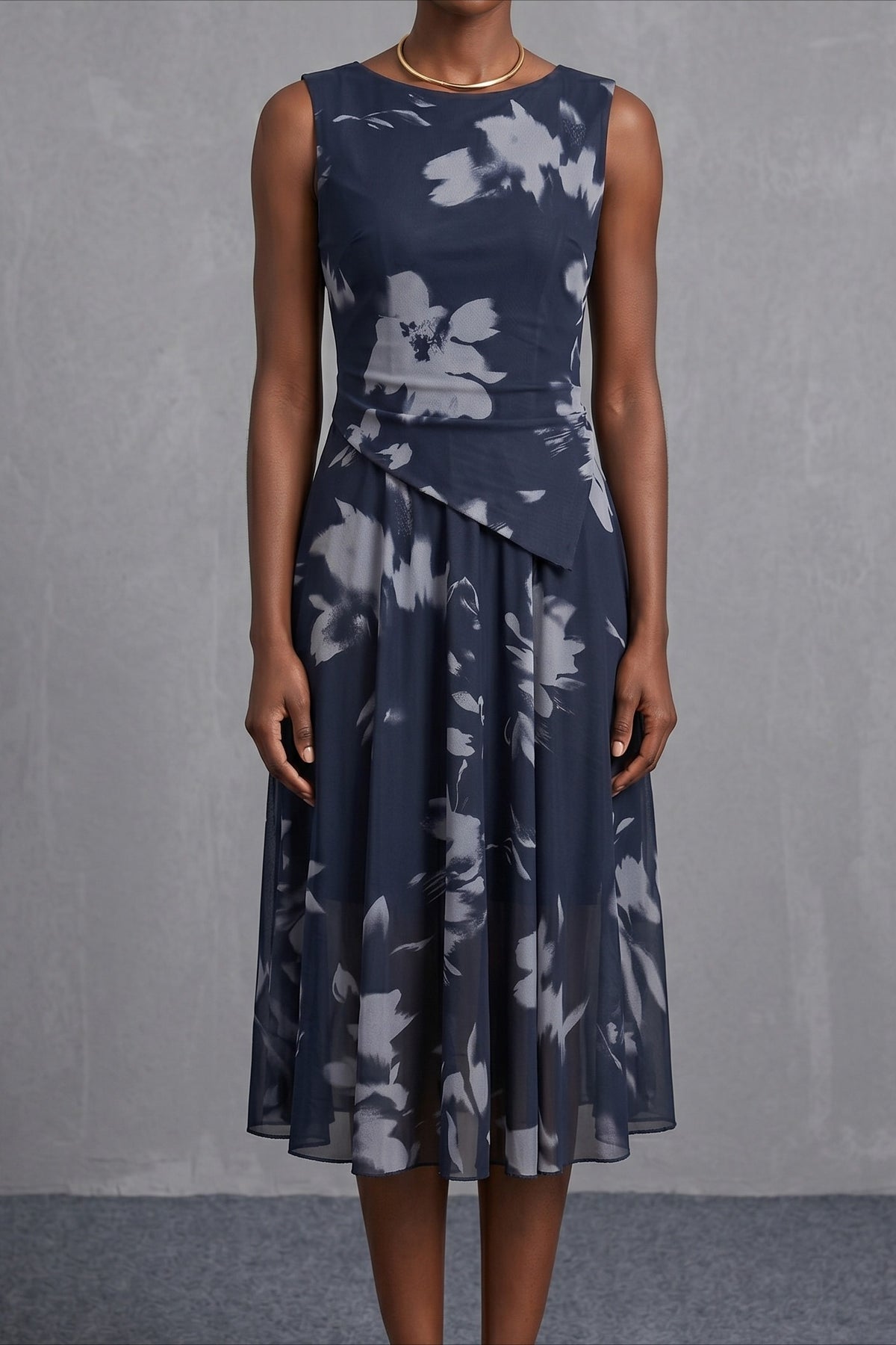 Abstract Print Asymmetric Top & Skirt Set