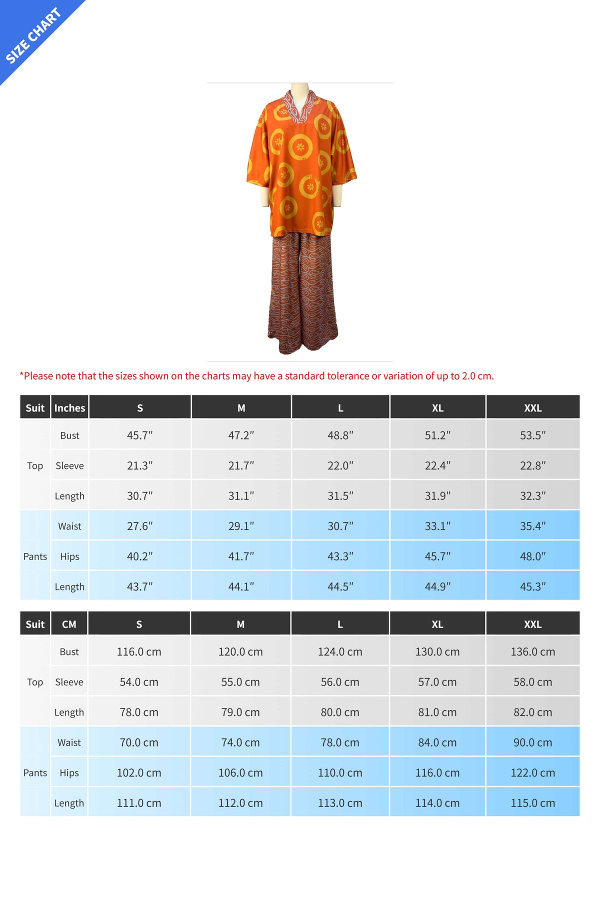 Abstract Print Kaftan & Wide Leg Pants Set
