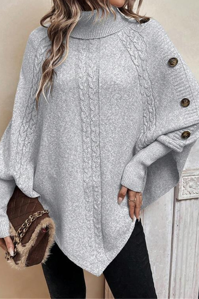 Cape Sweater with Turtleneck