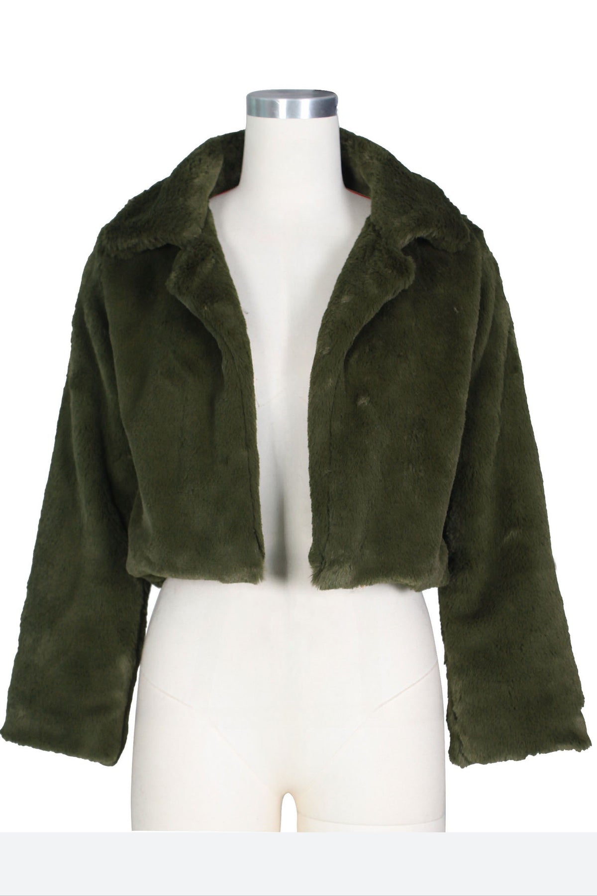Faux Leather Lapel Short Jacket