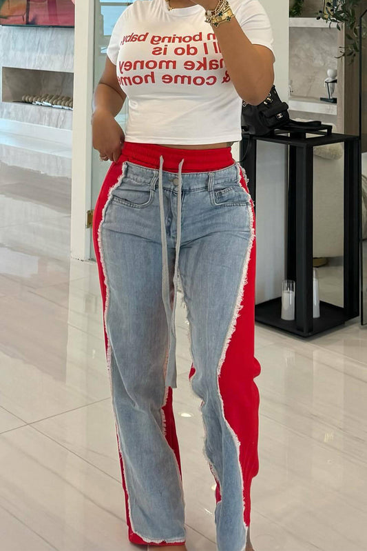 Patchwork Denim Jeans