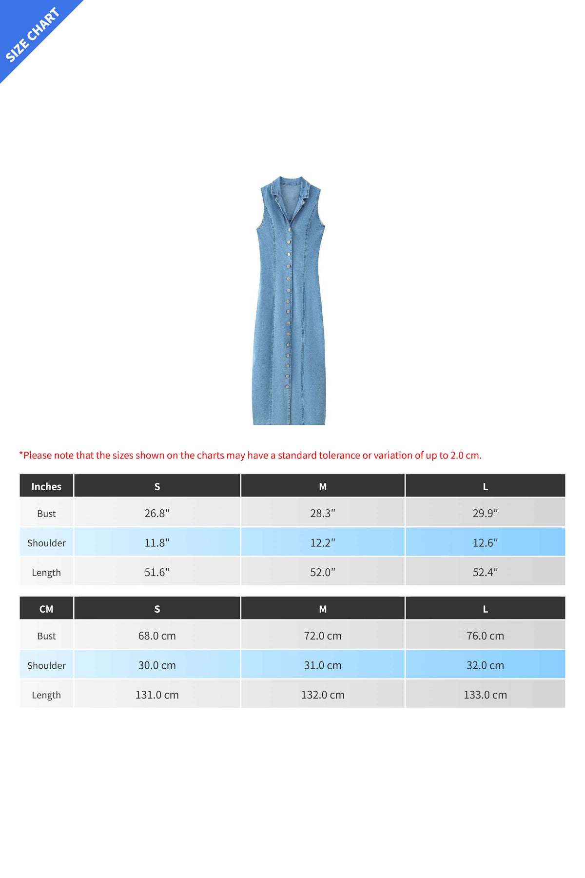 Slim Light Blue Denim Button Maxi Dress
