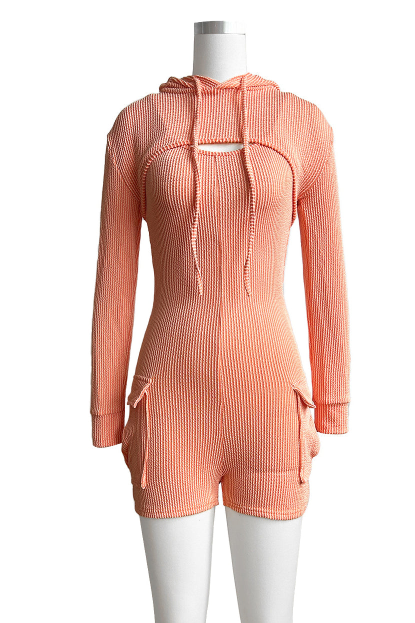 Crop Hoodie Romper Sets