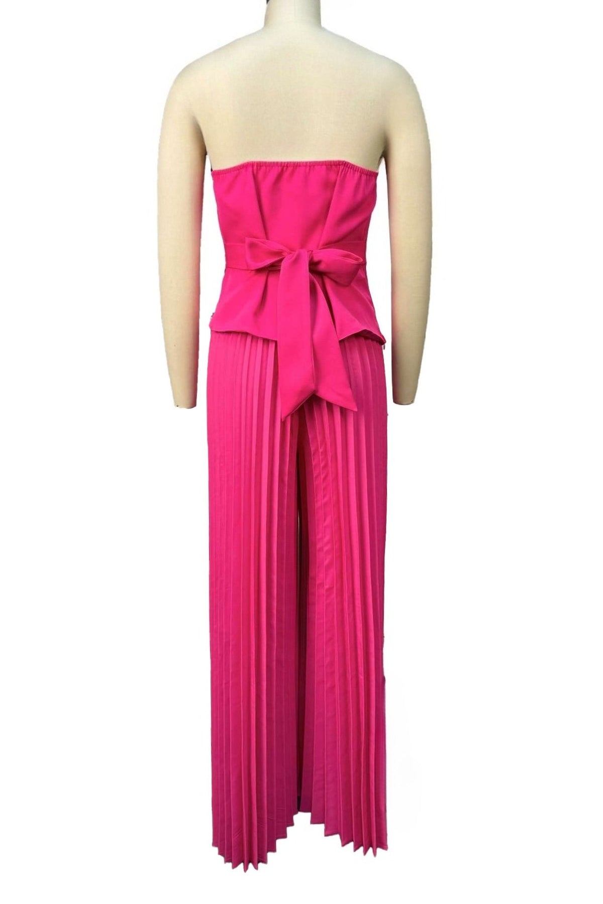 Strapless Rhinestone Top & Pleated Pants Set