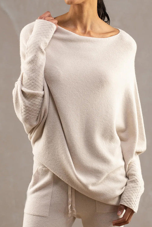 Solid Crew Neck Long Sleeve Top