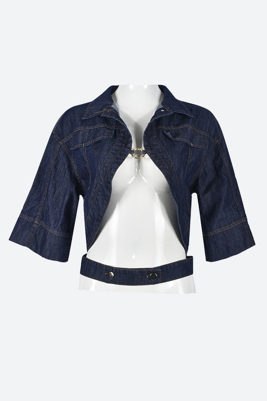 Cropped Denim Shirt
