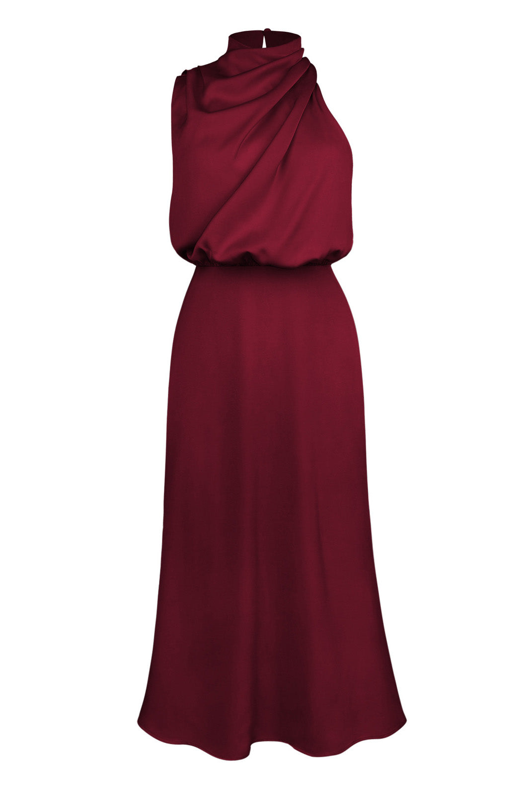 Satin Mock-Neck Slip Dress