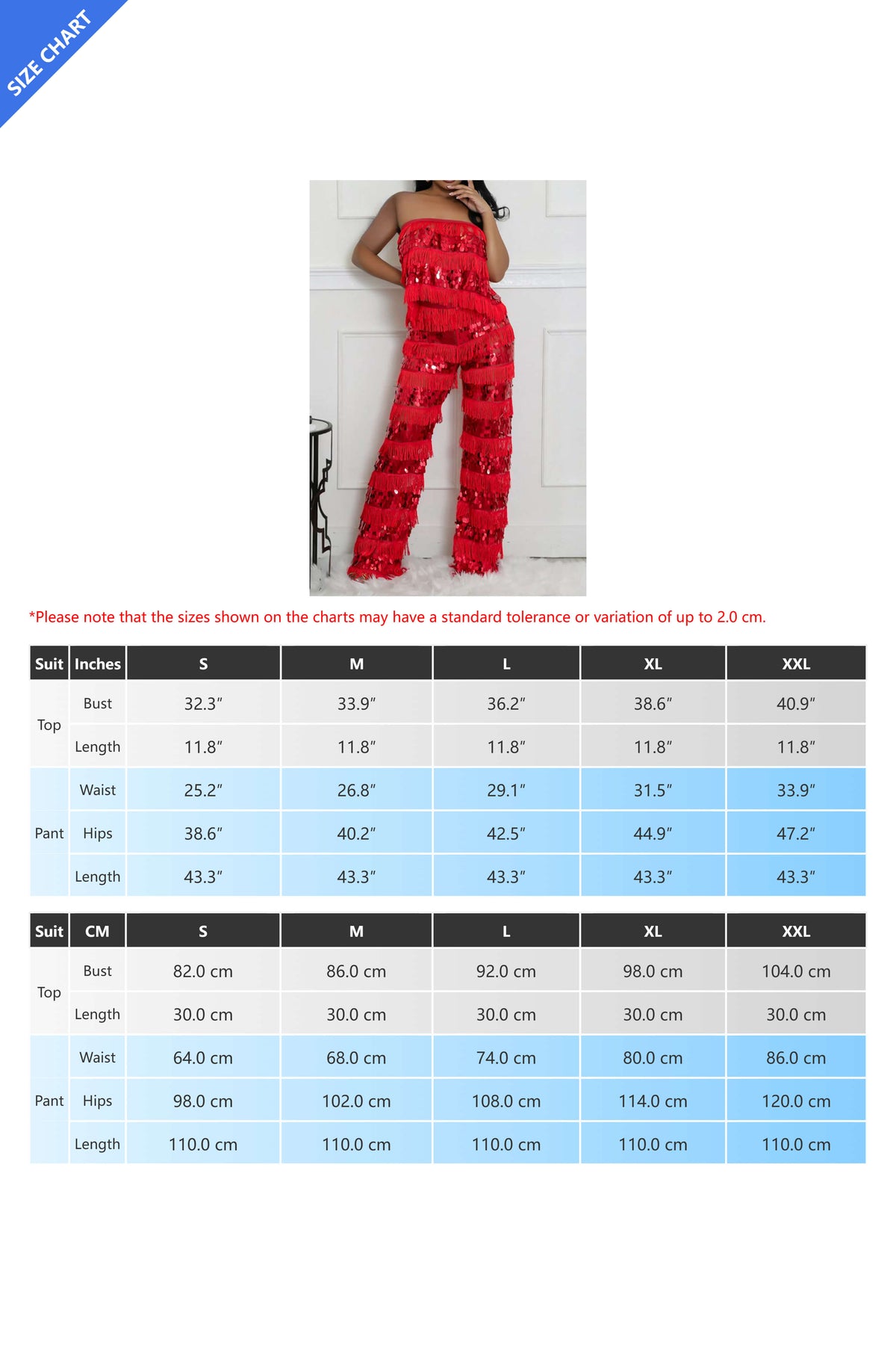 Fringe Sequin Pants Set