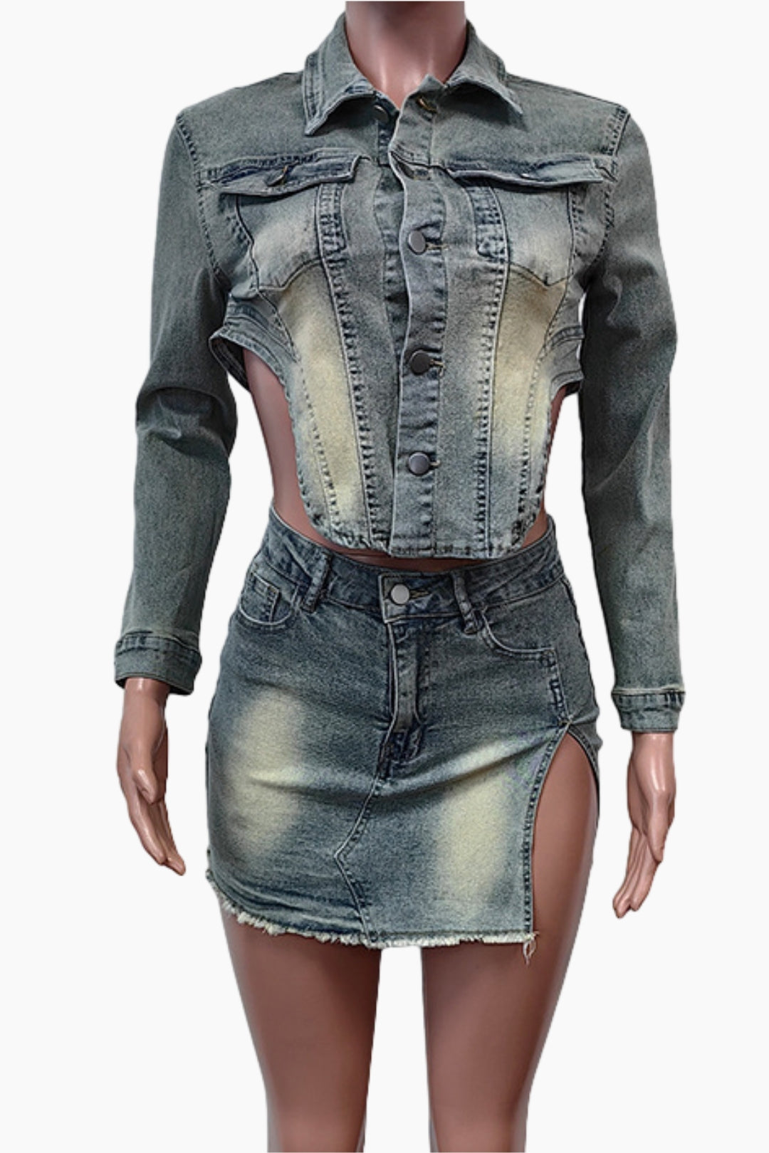 Denim Skirt Set
