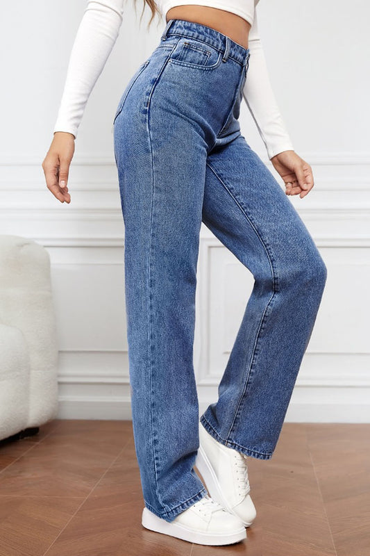 Straight Leg Long Jeans