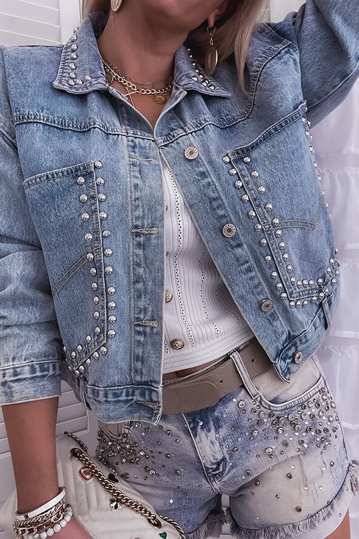 Rivet Studded Denim Jacket