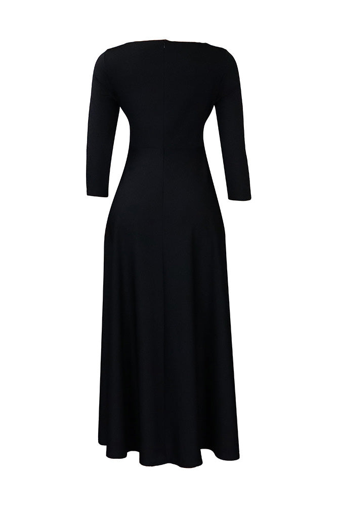 Elegant Tie-Waist A-Line Maxi Dress