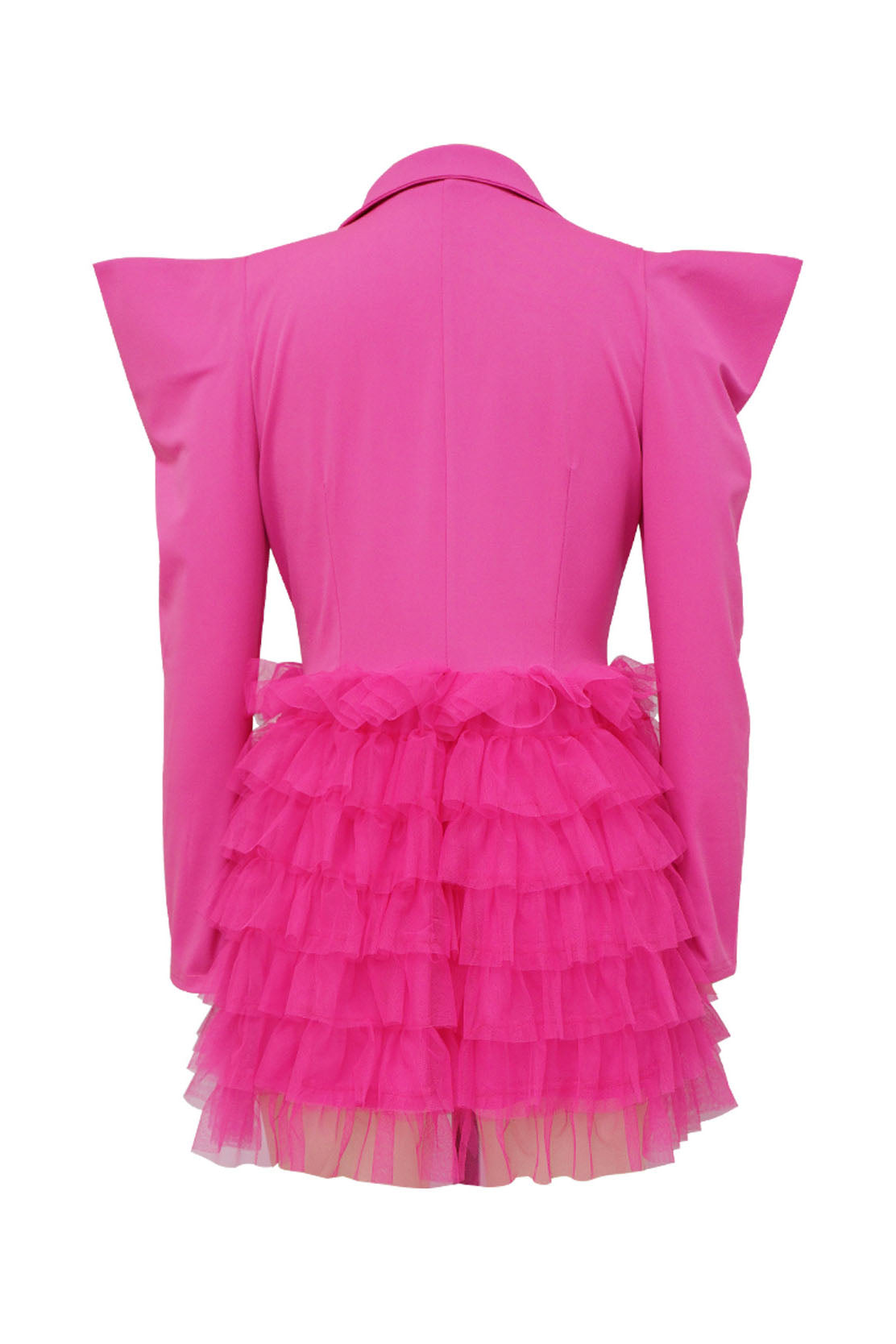 Statement Shoulder Tulle Blazer Dress
