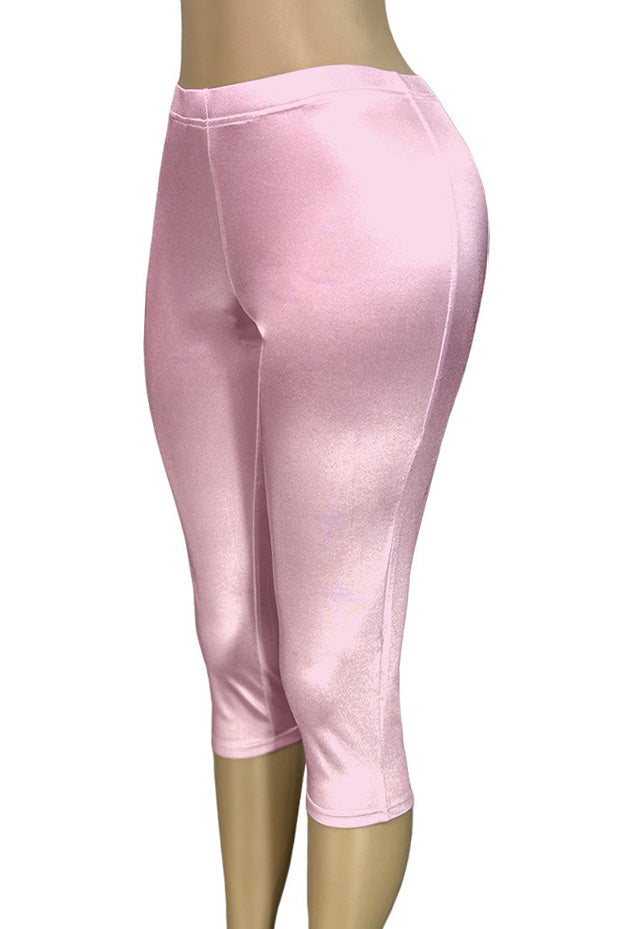 Stretch Satin Capri Pants