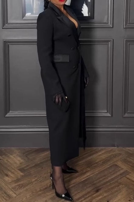 Black Double-Breasted Tuxedo Coat