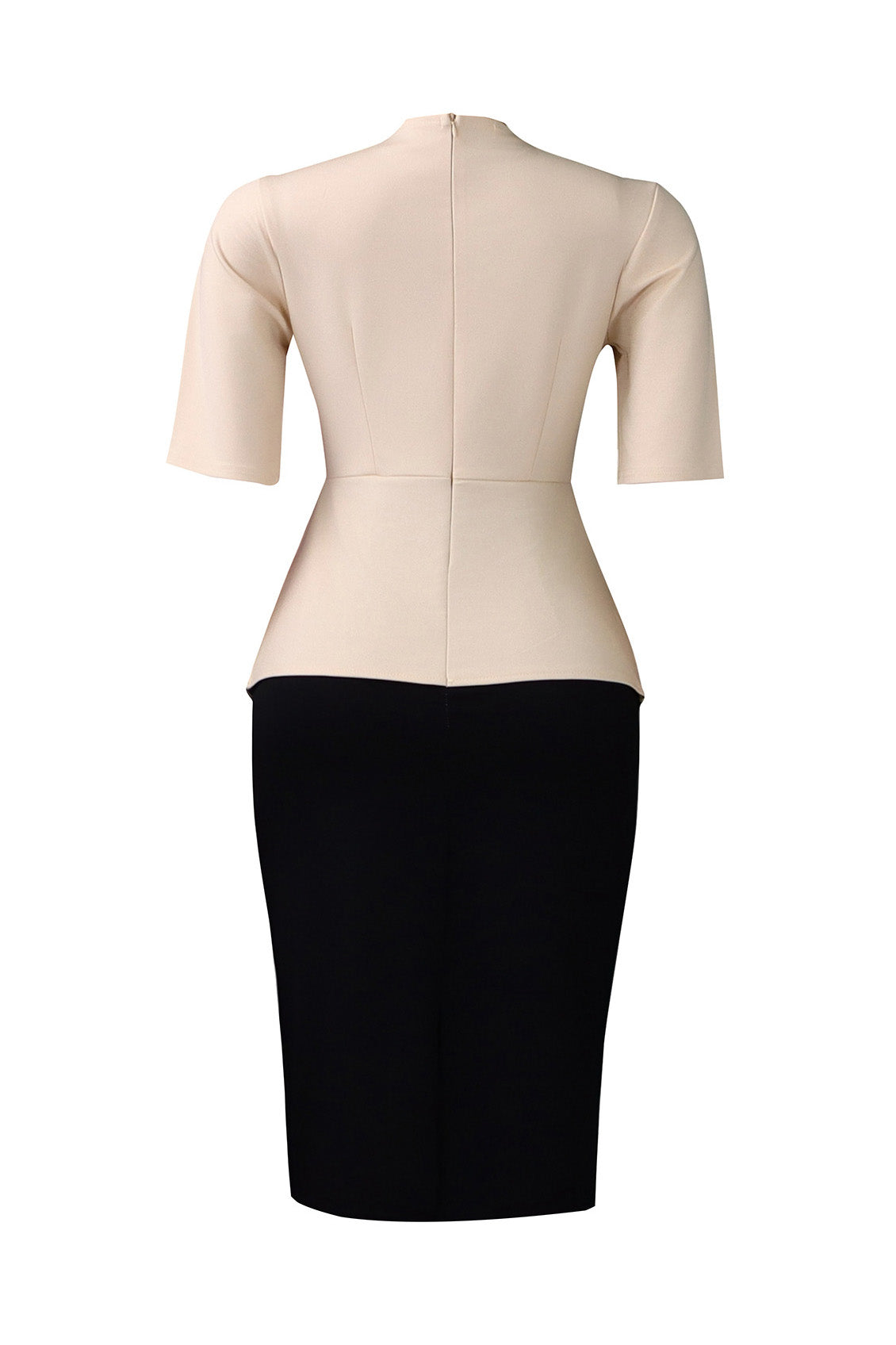 Elegant Tie-Neck Puffy Sleeve A-Line Midi Dress