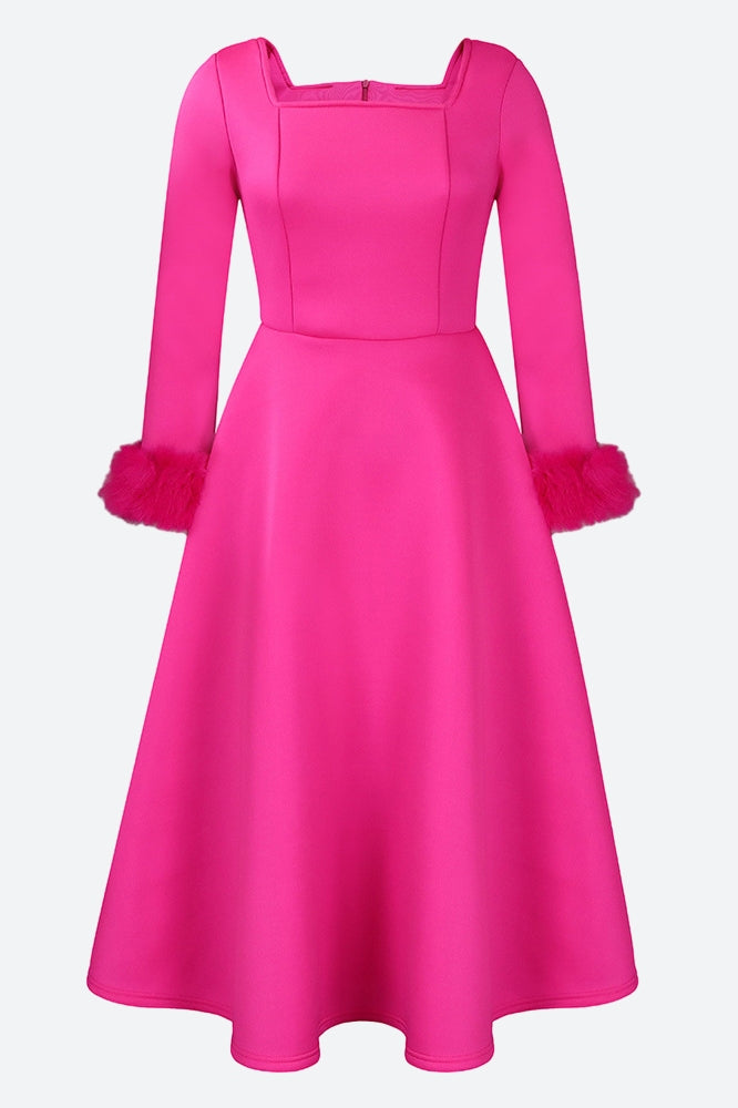 Long Sleeve Square Neck Maxi Dresses