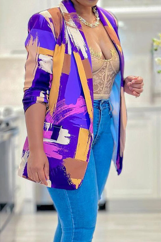 Fashion Floral Casual Suit Jacket
