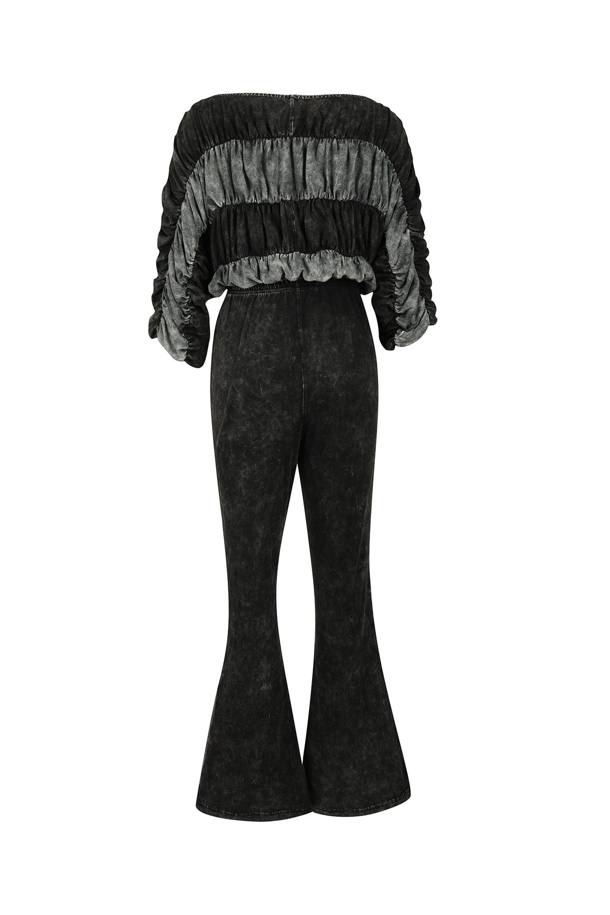 Ruched Crop Top and Lounge Pant Set