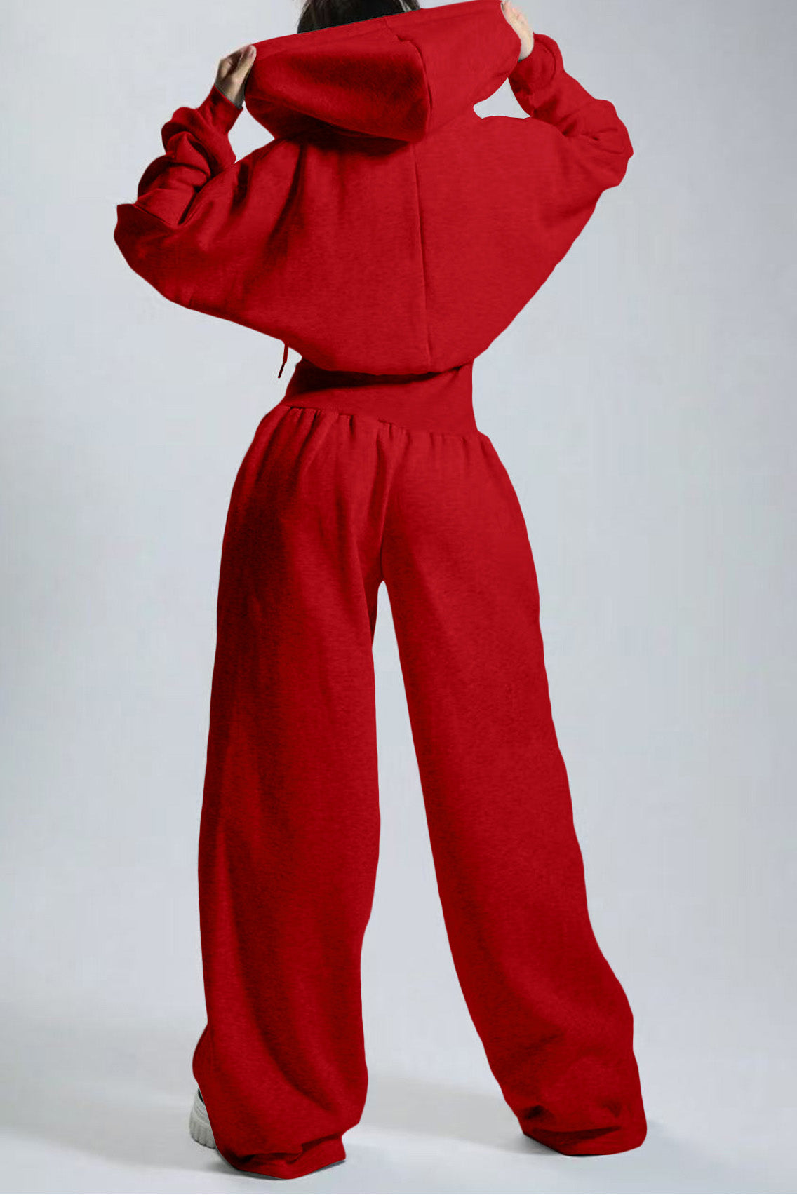 Hooded Drawstring Wide Leg Jumpsuit