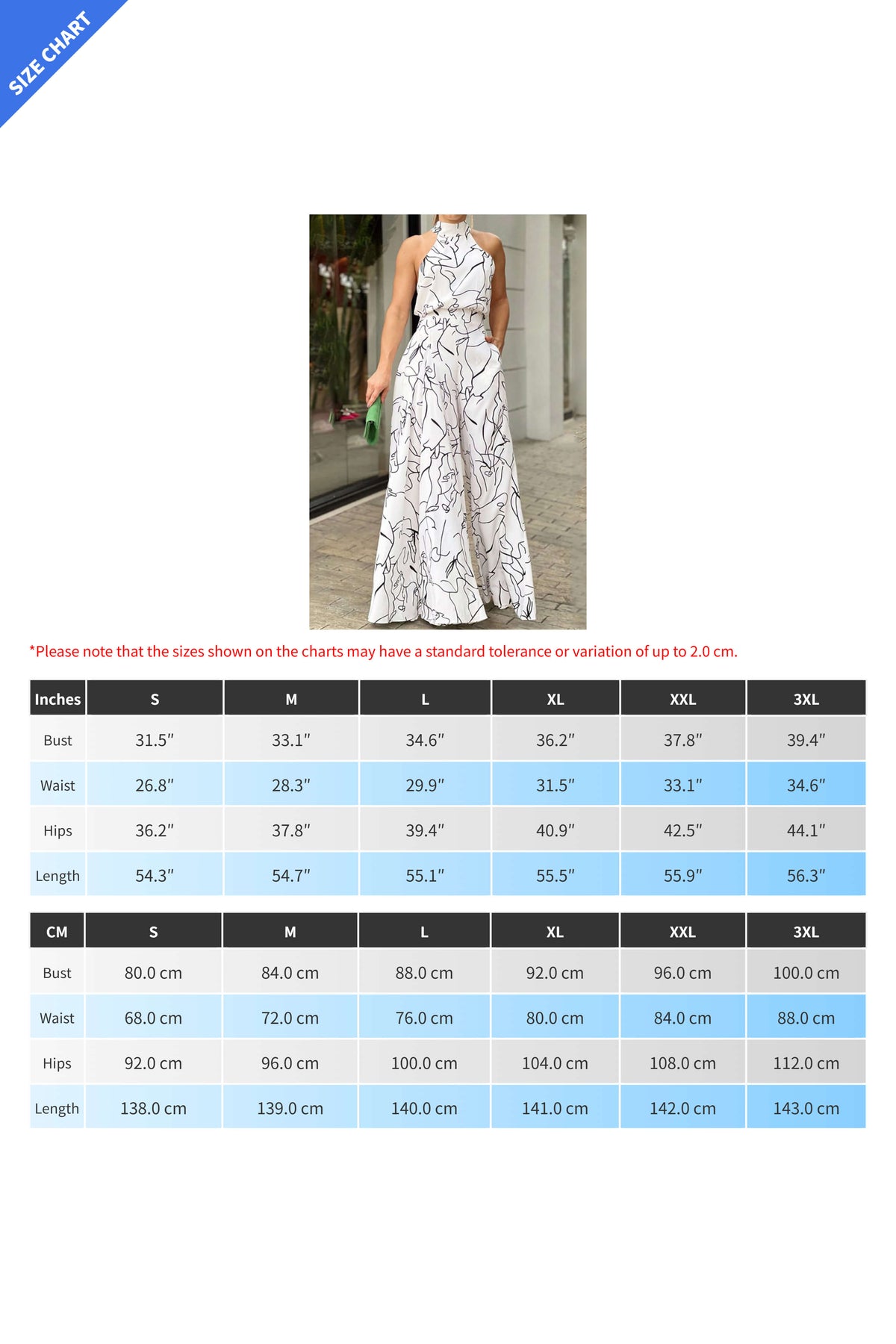 Round Neck Printed Jumpsuit for Women