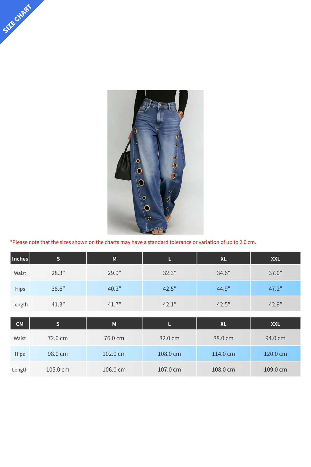 Statement Grommet Wide Leg Jeans