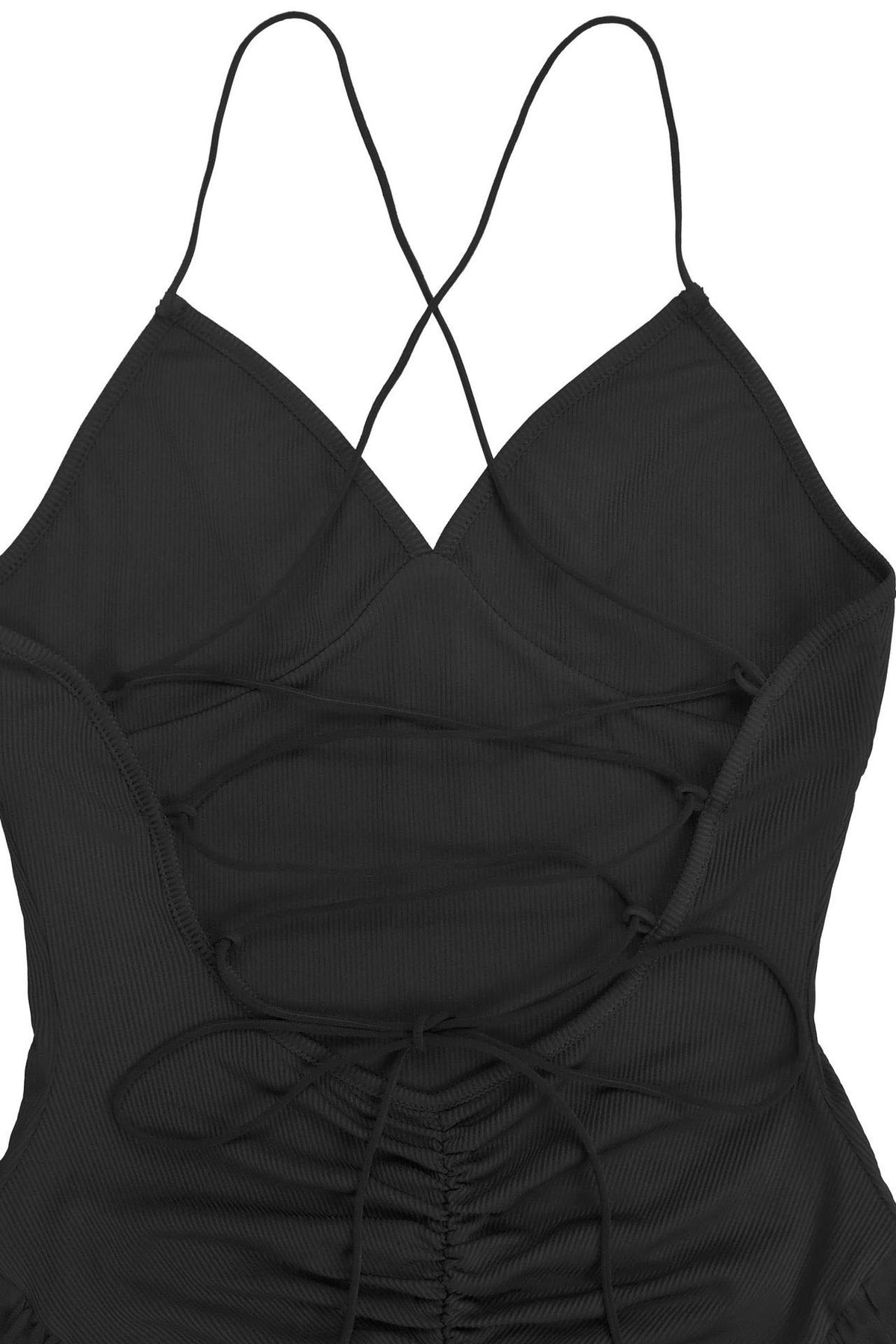 Sheer Lace-Up Wide Leg Jumpsuit