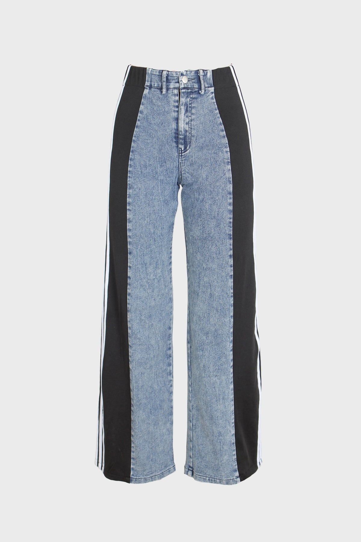 Wide Jeans with Wide Contrast Side Lines