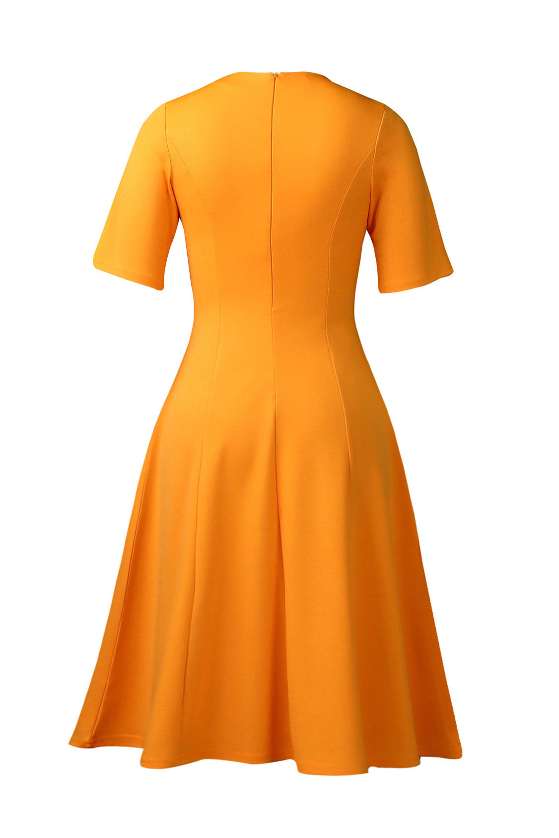 Asymmetrical Button A-Line Midi Dress