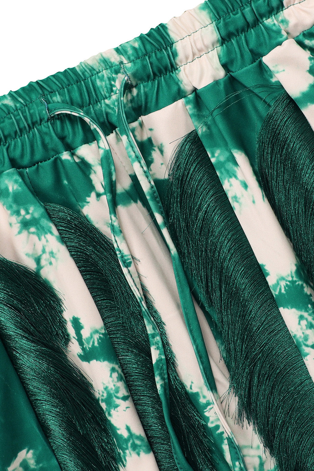 Abstract Print Fringe Cami & Pants Set