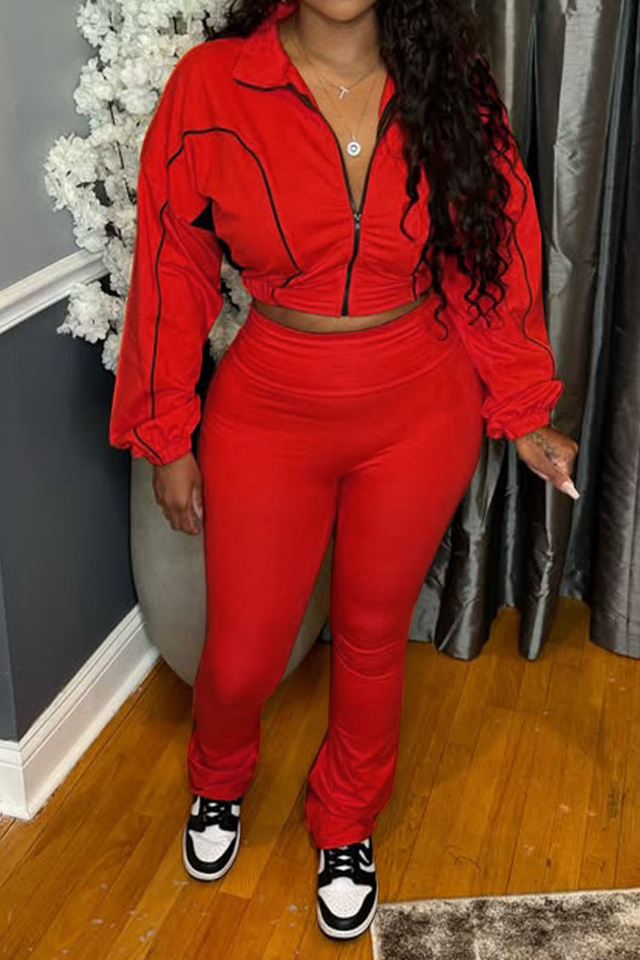 Slim Fit Pants & Cropped Jacket