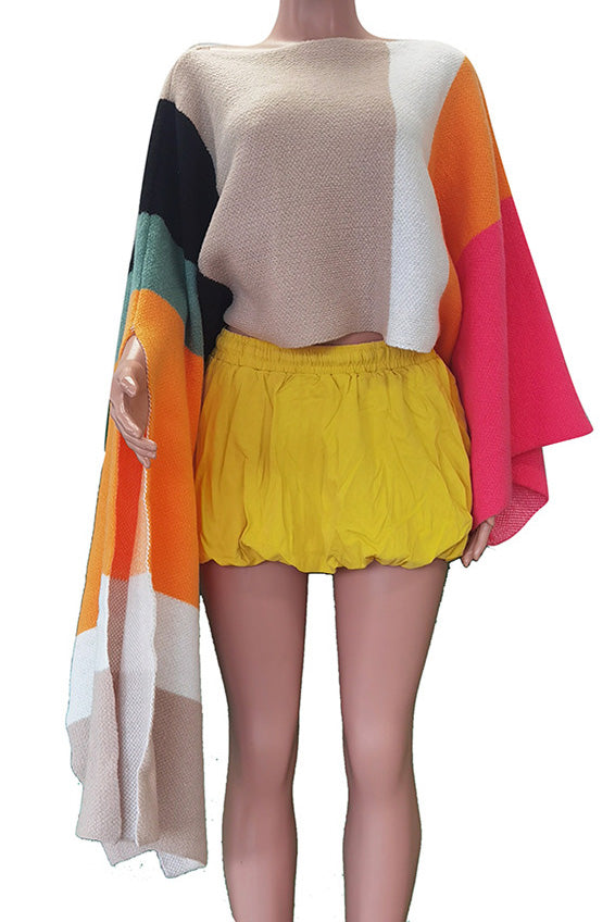 Knitted Pullover Cape Sweater