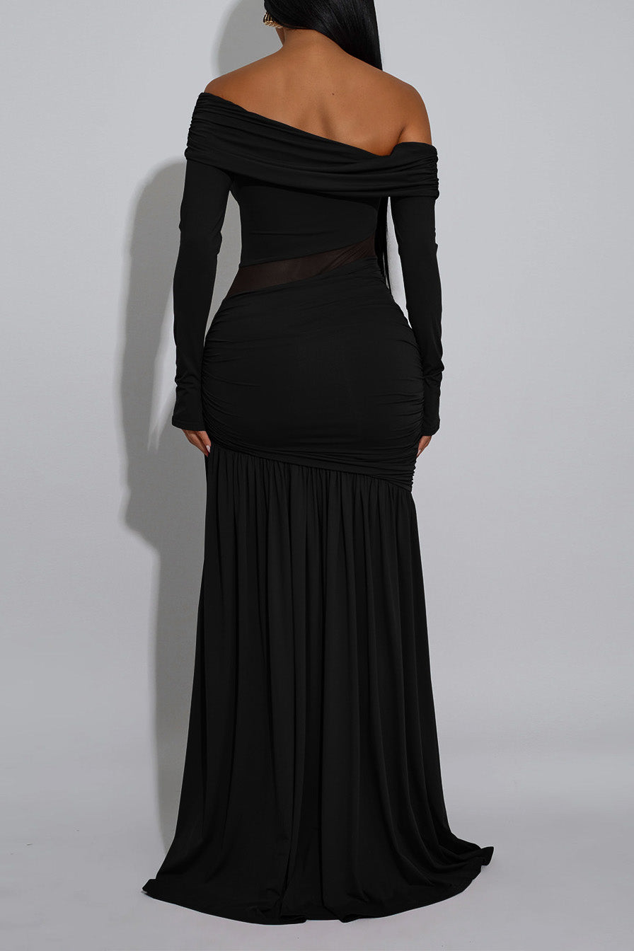 See-Through Mesh Maxi Dress
