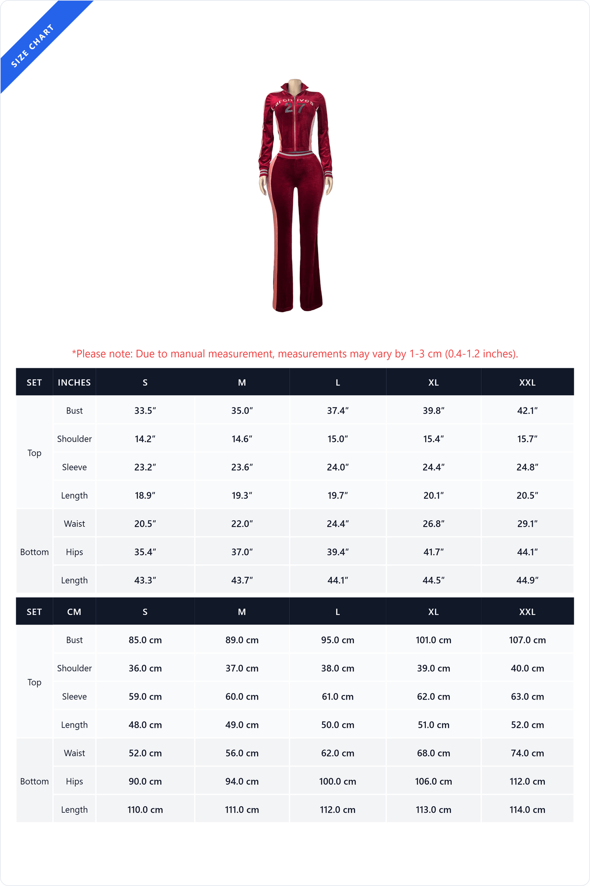Graphic Velour Flared Track Set