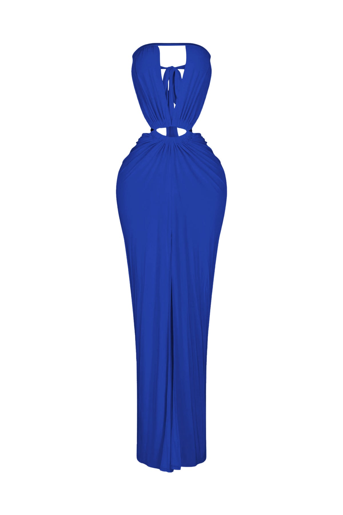 Cutout Ruched High Slit Maxi Dress