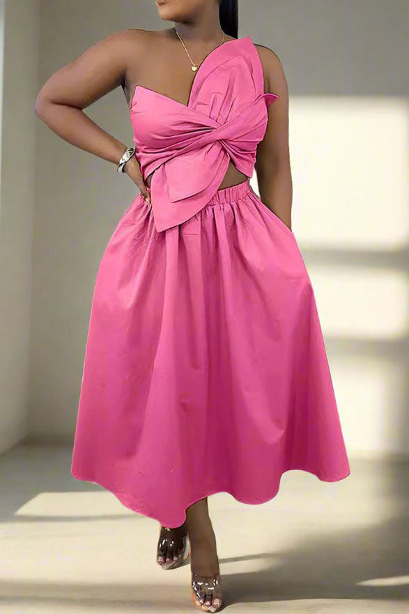 One-Shoulder Midi Dress