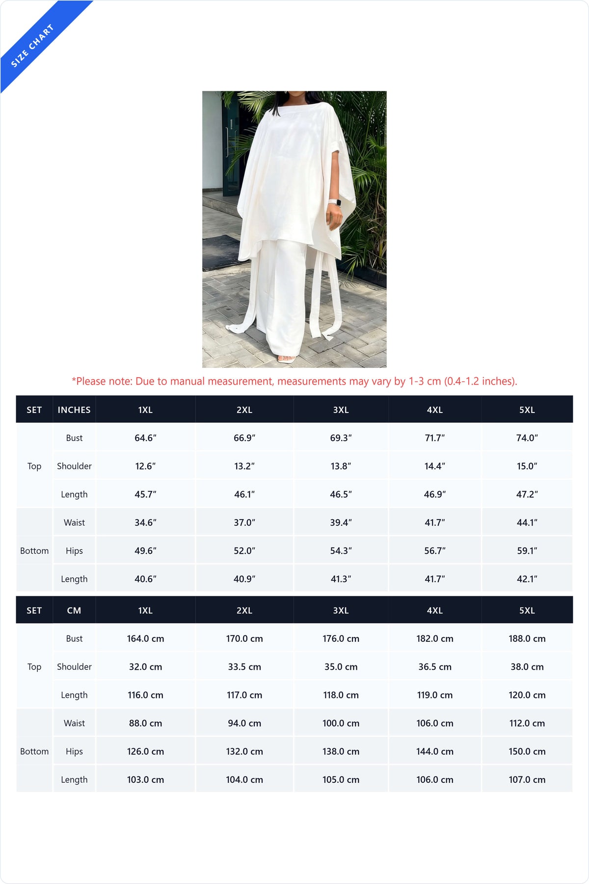 Plus Size Cape & Palazzo Pant Set