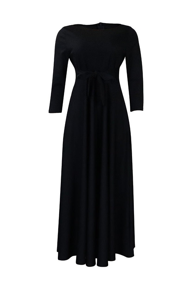 Elegant Tie-Waist A-Line Maxi Dress