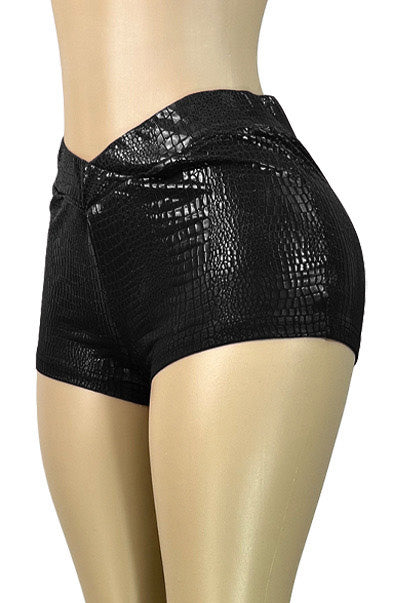 Stretch Faux Leather Bodycon Shorts