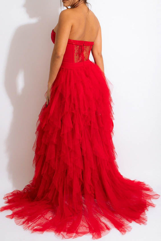 See Through Corset Maxi Dress