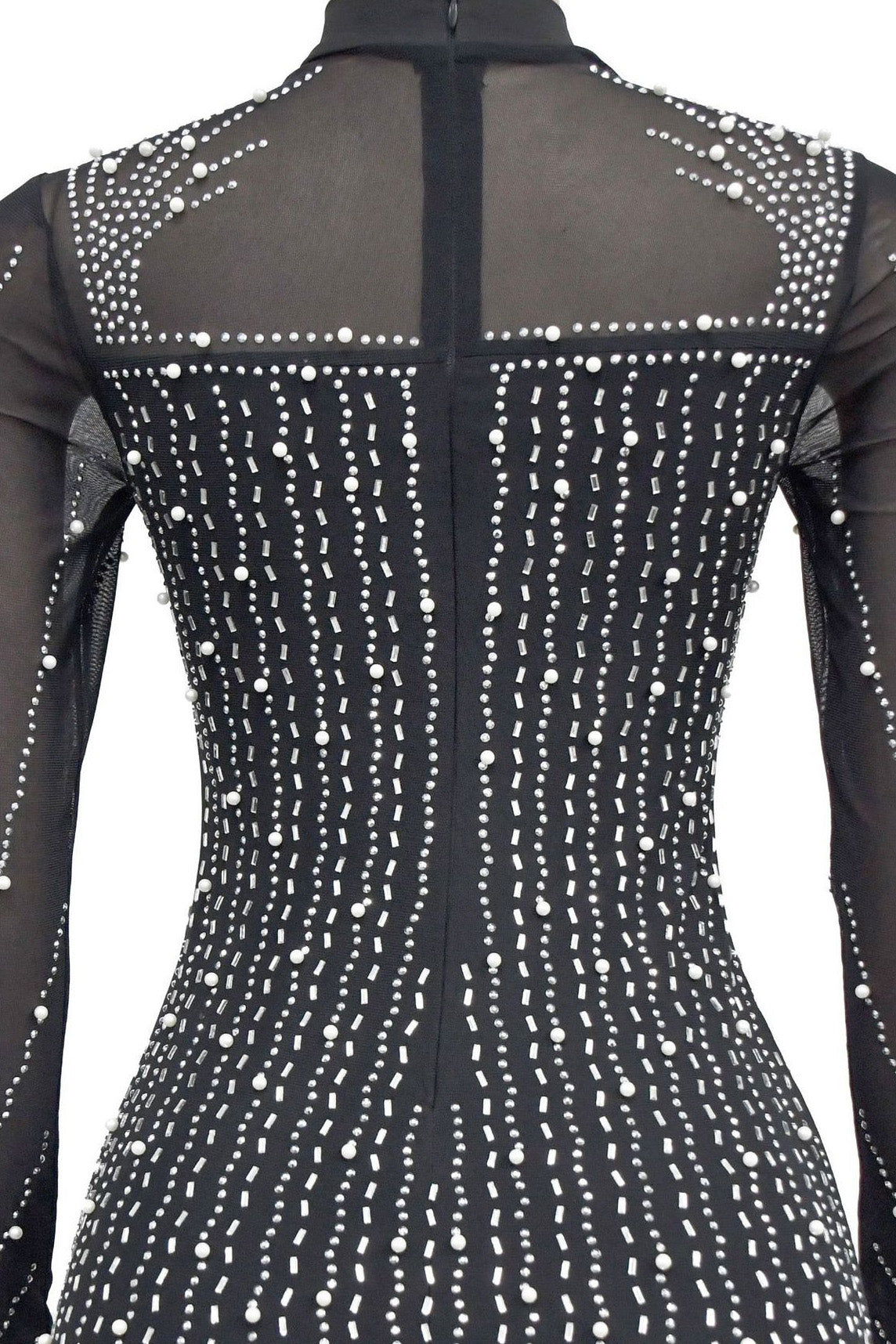 Glitzy Rhinestone Pearl Fringe Mini Dress