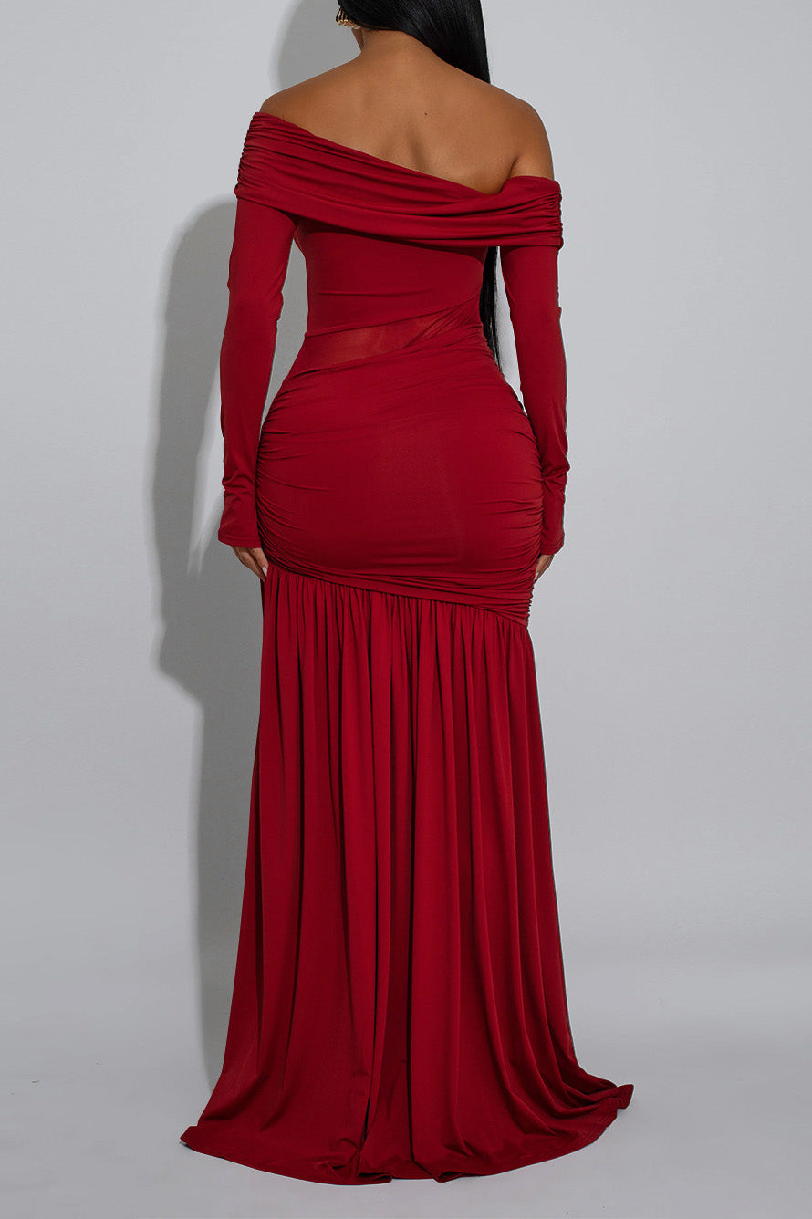 See-Through Mesh Maxi Dress
