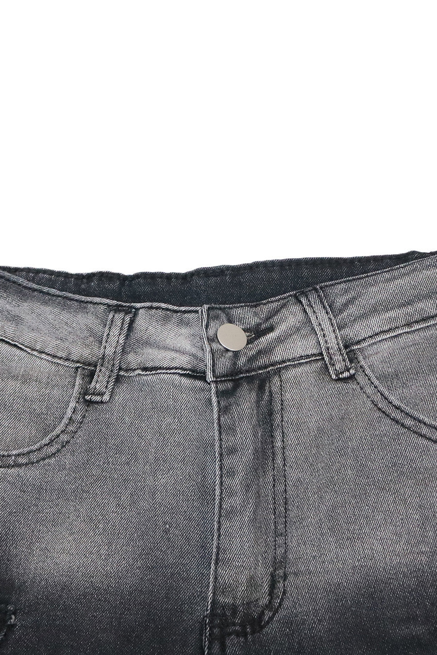 Casual Multi-Pocket Ombre Wide-Leg Jeans