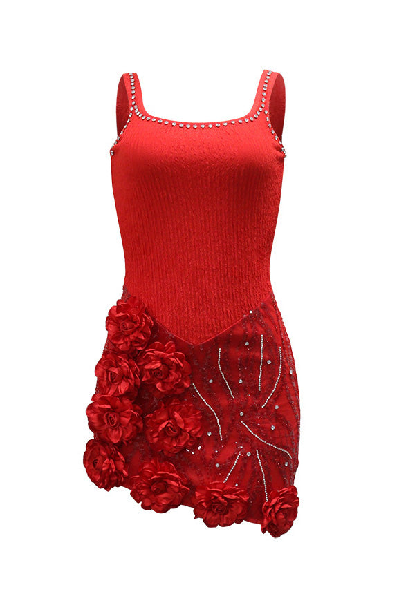 Embellished Rosette Mini Dress