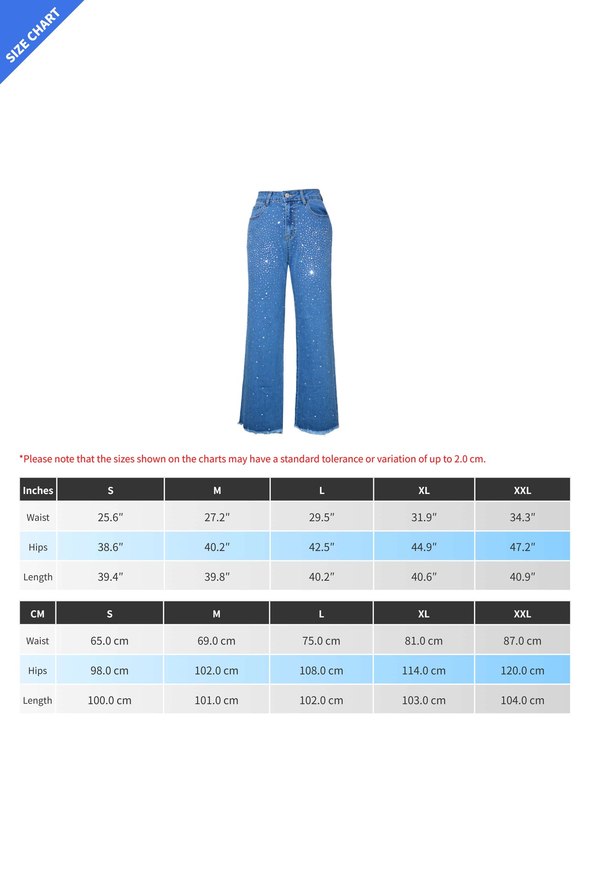Blue Rhinestones Jeans