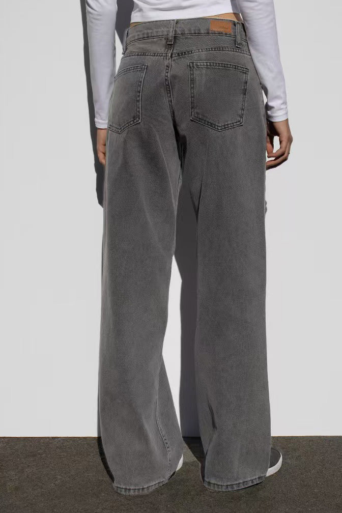 Vintage High Waist Loose Straight Wide Jeans